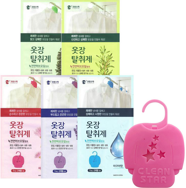 크린스타 옷장탈취제 걸이형 옷장 냄새제거 탈취 방충 옷장용탈취제, 4g, 1개