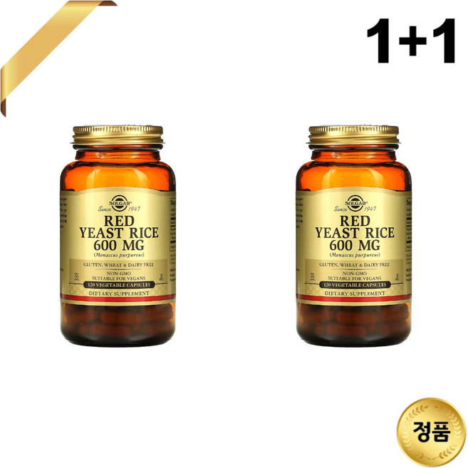 1+1 솔가 홍국쌀 600mg 120 베지캡슐 홍국 쌀가루 밥 코엔자임Q10 비건, 600mg 120정, 120정