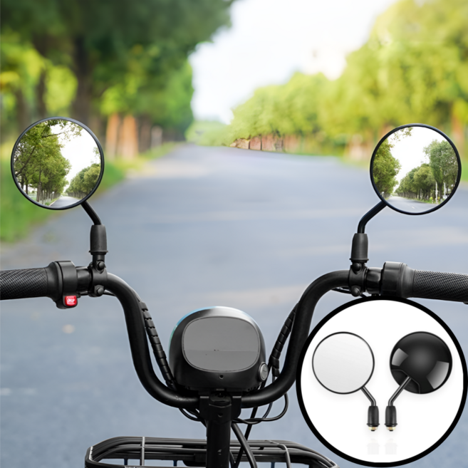 담이몰 튼튼한 자전거 사이드미러 바이크 백미러, 1세트, 블랙