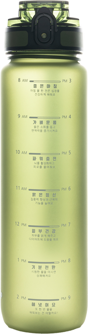 올텀 물마시는습관 트라이탄 텀블러 원터치 물병 이중잠금 스트랩 핸들, 카키, 1L, 1개