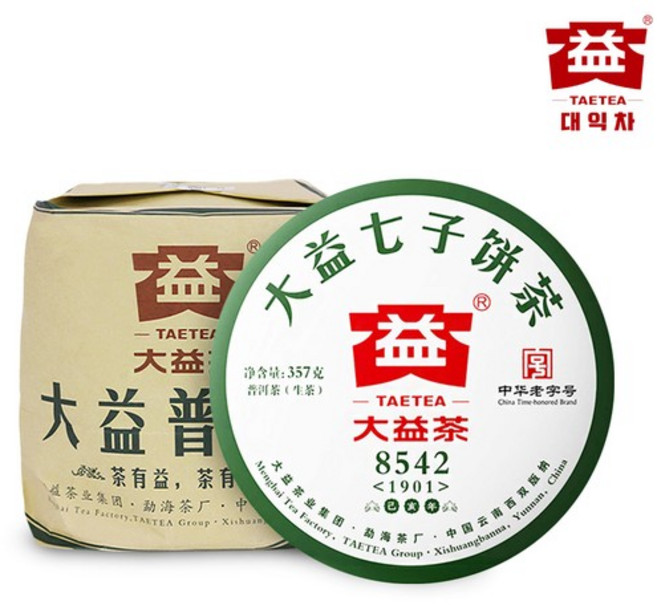 대익차 보이차 8542 생차, 357g, 7개입, 1개