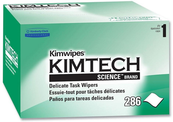 KIMTECH 킴테크 34155 KIMWIPES 섬세한 작업 와이퍼 1겹 11.4 x 21.4cm 4 2 5 8 5인치 286 박스 267454, Kimtech 34155 KIMWIPES 섬세한 작업