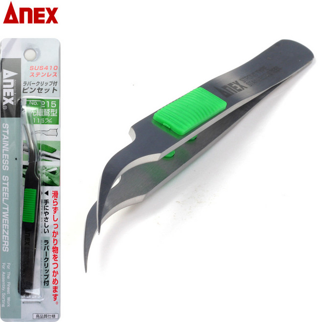 ANEX 스텐레스 고정밀 핀셋 네일아트 곡선용 족집게 No.215, 1개, 1개