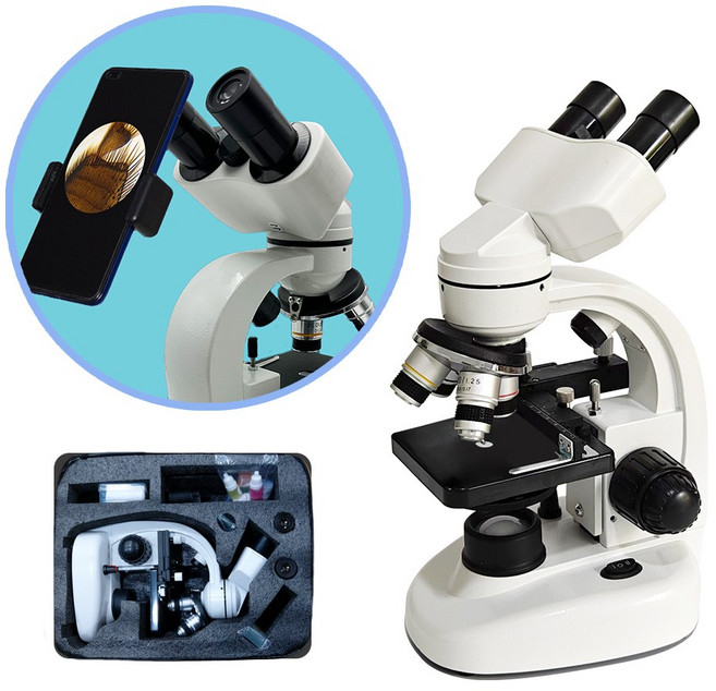 초정밀 고배율 5만배 쌍안 광학현미경 풀세트 표본53세트+실험키트+한글설명서, 5만배율, 1세트