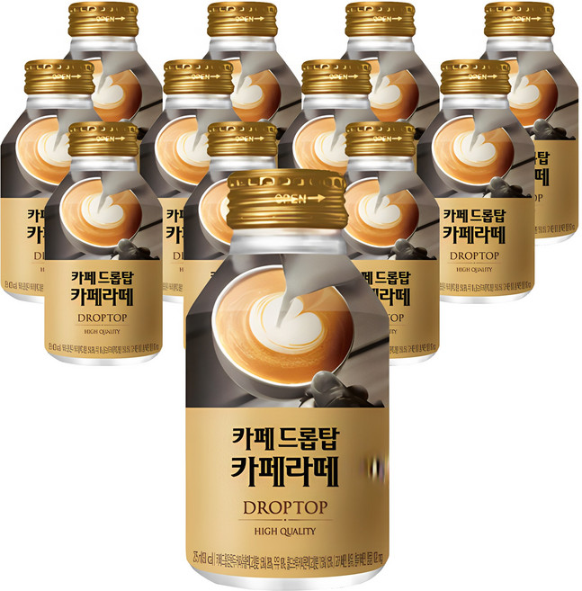 드롭탑 카페라떼, 275ml, 12개