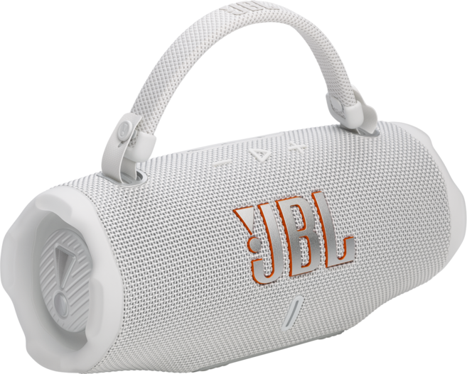 삼성공식파트너 JBL CHARGE6 블루투스 스피커 AI 사운드부스트 24시간재생 보조배터리기능 Aura cast IP68 방수방진 핸드스트랩 야외 아웃도어 캠핑 무선 스피커, 화이트