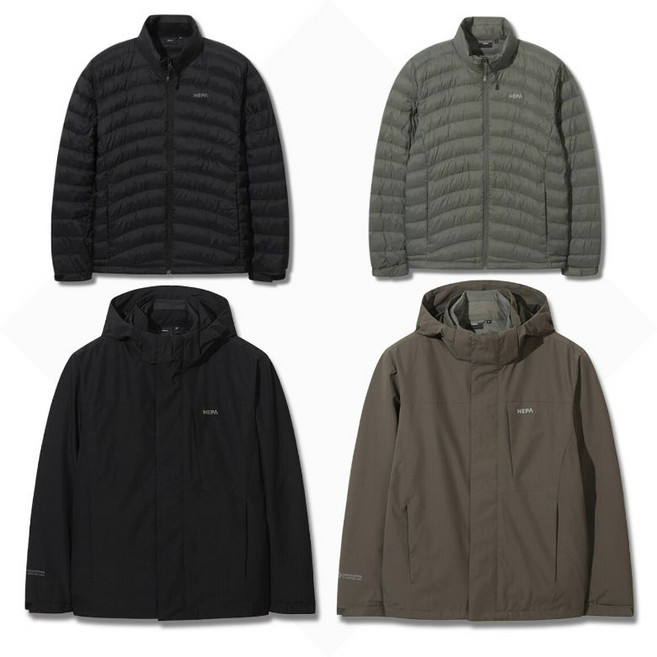 [국내매장판]네파 남성 윈드스토퍼 3in1 자켓 후드탈부착 방풍 아웃도어+경량패딩 포함