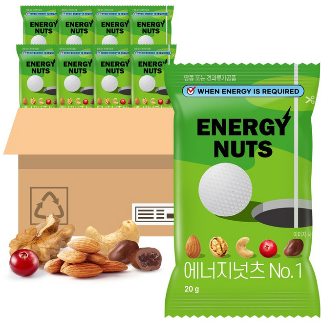 에너지넛하루견과 no1 20g 30봉 골프 등산 헬스 감사선물, 30개