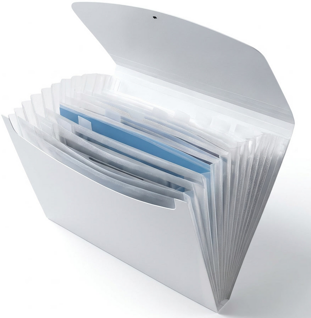 위드홍스 아코디언 파일 13칸 정리함, 화이트, 1개