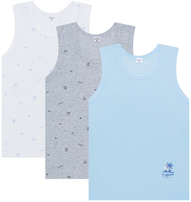 수아팜 남아 쿨 코튼 트로피컬 런닝 3매 세트