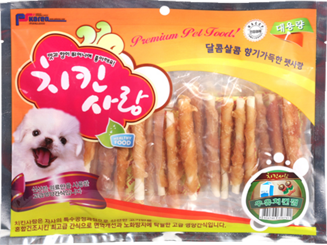 치킨사랑 우유치킨껌 400g 강아지간식, 치킨사랑 우유치킨껌사사미, 1개