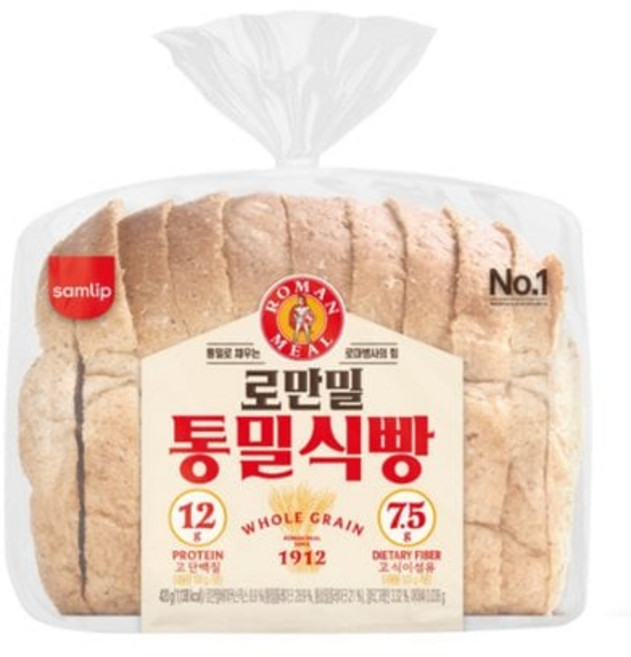 삼립 로만밀 통밀 식빵 420g 3봉, 삼립 로만밀 통밀식빵 420g 3봉