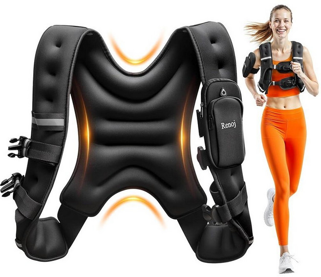 Renoj 여성용 남성용 중량 조끼: 2.7kg(6파운드)/3.6kg(8파운드)/4.5kg(10파운드)/5.0kg(11파운드)/5.4kg(14파운드)/6.4kg(14파운드)/7