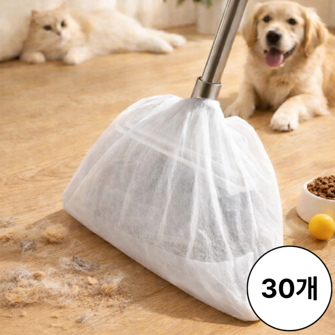 아시룸 일회용 정전기 빗자루 커버 부직포 먼지 청소포, 30개