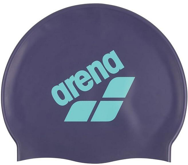 Arena 유니 빅 로고 실리콘 수영 모자 여성 및 남성용 피트니스 인텐시브 트레이닝 내구성 있고 부드럽고 신축성 있는 목욕 캡 쇼킹 핑크/화이트 120590, 미래의 황혼/물, 1개