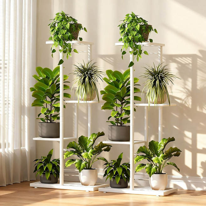 Anystar 거실화분정리대, 4단, 흰색