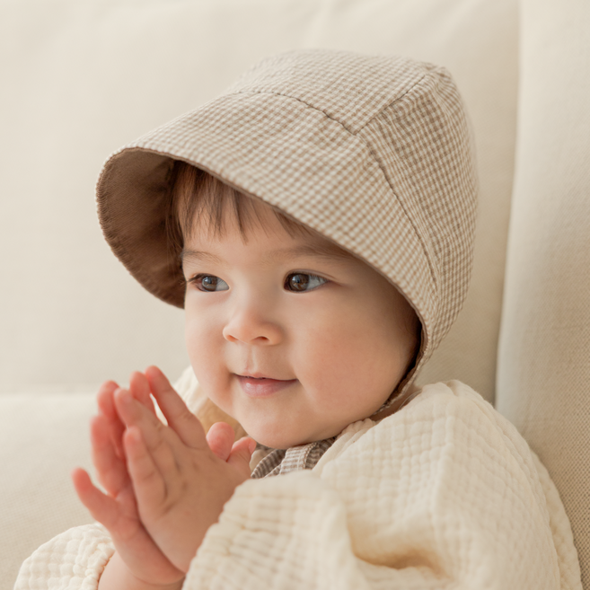 메르베 리버서블 유아 와이드 썬 햇 보넷 봄 여름 햇빛가리개 사계절 모자