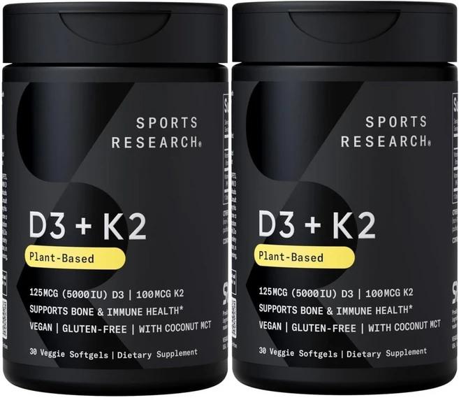 스포츠 리서치 Sports Research D3 K2 30 미국 효능, 2개, 30정 - 쿠팡