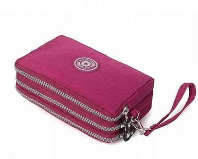 통장수납 휴대폰 파우치 겸용 3단 지퍼 멀티크로스백 STAR