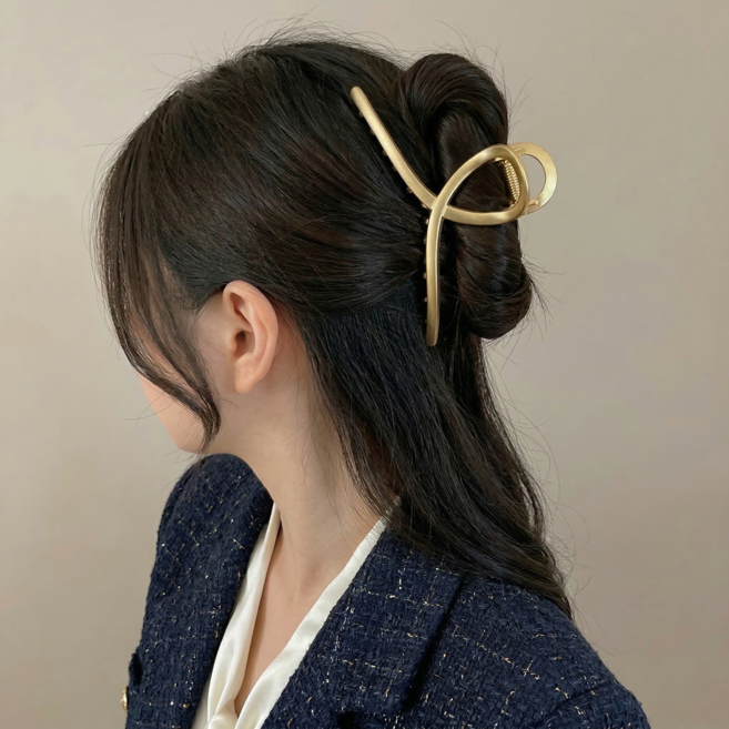 걸핀스 실드 빅 매트메탈 올림머리 집게핀 1045