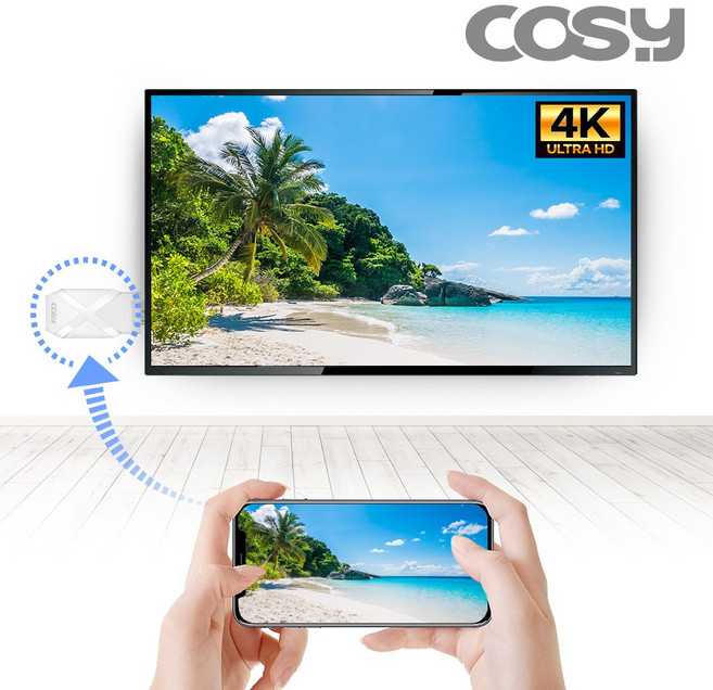 삼성 갤럭시Z 플립 폴더 7/6/5/4/3/2/1 엑스 고화질 4K UHD 스마트 무선 미러링 미라캐스트, 화이트, 1개