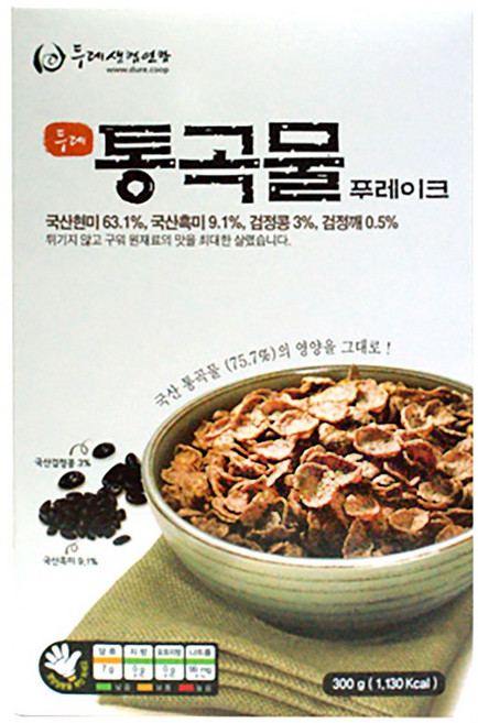 두레생협 국산 통곡물 푸레이크 300g 구운 씨리얼 시리얼, 1개