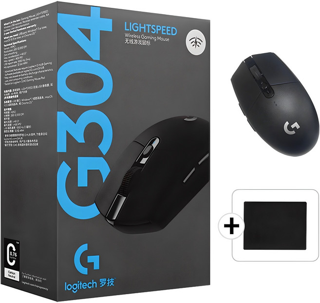 로지텍G G304 무선게이밍마우스 노트북 호환 서든 롤 배그 병행 + 스토리링크 마우스패드, 로지텍 G304_블랙 + 스토리링크 마우스 패드