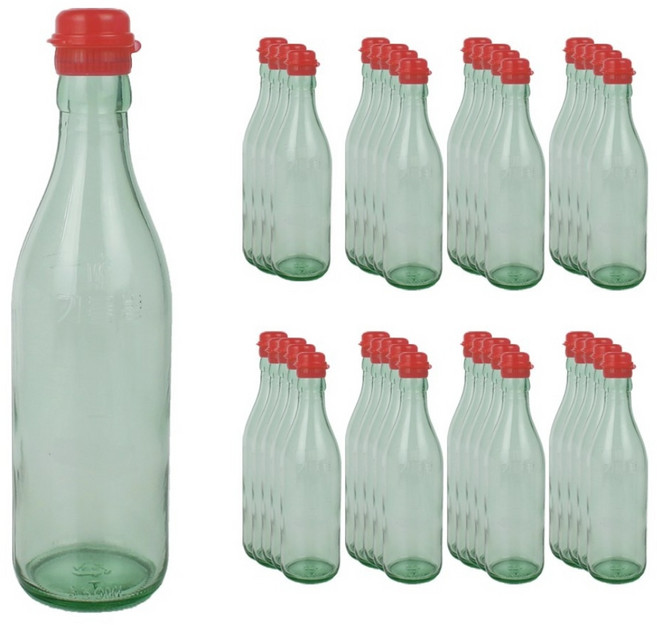 가인글로벌 청색 기름병350 유리병 참기름병 용기, 빨강, 40개, 350ml