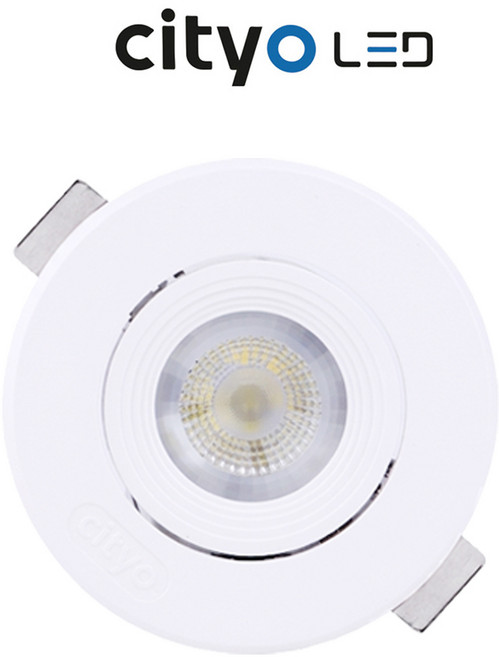 씨티오 LED 75mm(3인치) 7W 직회전 다운라이트 할로겐 일체형 AC 매립등 매입등, 1개, 7W 주광색