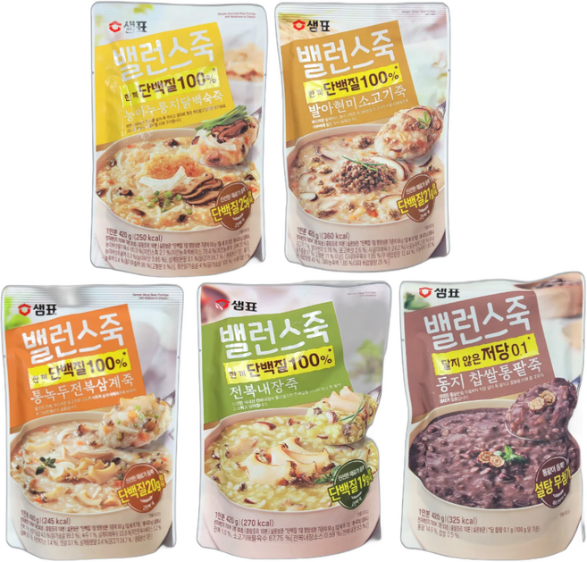 샘표 영양 밸런스죽 5종, 1세트