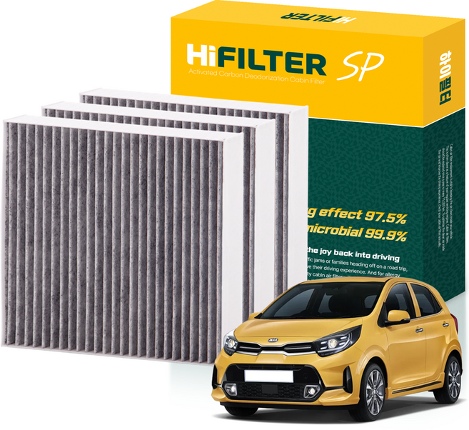 하이필터 기아 자동차 모닝 활성탄 에어컨필터, 3개, 모닝 어반 (JA PE) 2020~23년 HI-V022
