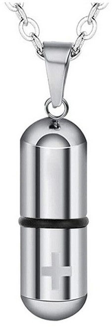 써지컬 알약 보관함 방수 방진목걸이 생존 목걸이 니트로글리세린 목걸이 심근경색 알약 보관함