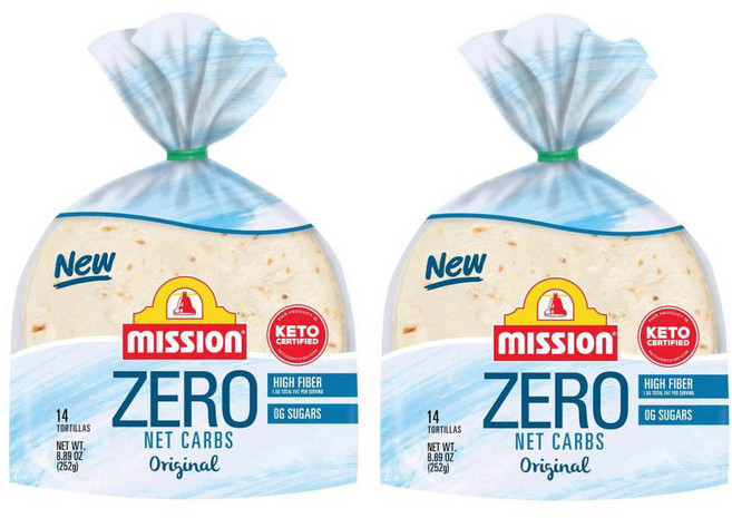 미션 제로 저탄고지 케토 다이어트 오리지널 토르티야 8.9온스 x 4팩, 252g, 2개