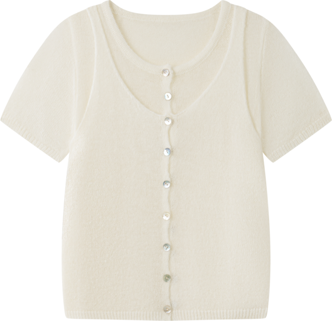 [FLC] 소프트 반팔 버튼 니트