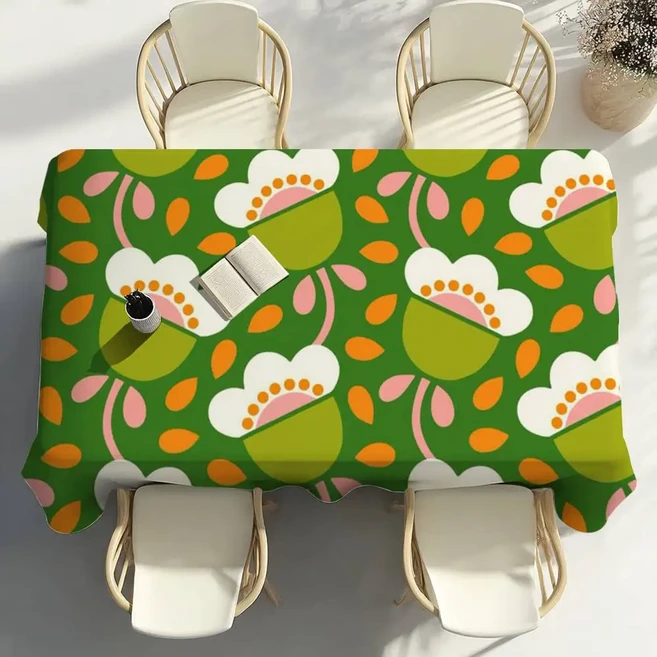 O-Orla Kiely 꽃 테이블 천 홈 파티 피크닉 다이닝 룸 주방 얼룩 폴리 에스터, 09 z10, 03 150x240cm