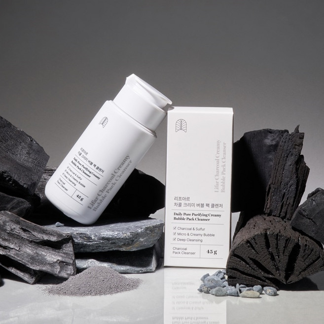 리프아르 차콜 크리미 버블 팩클렌저 파우더 워시 유황 클렌징 가루 세안제, 1개, 45g