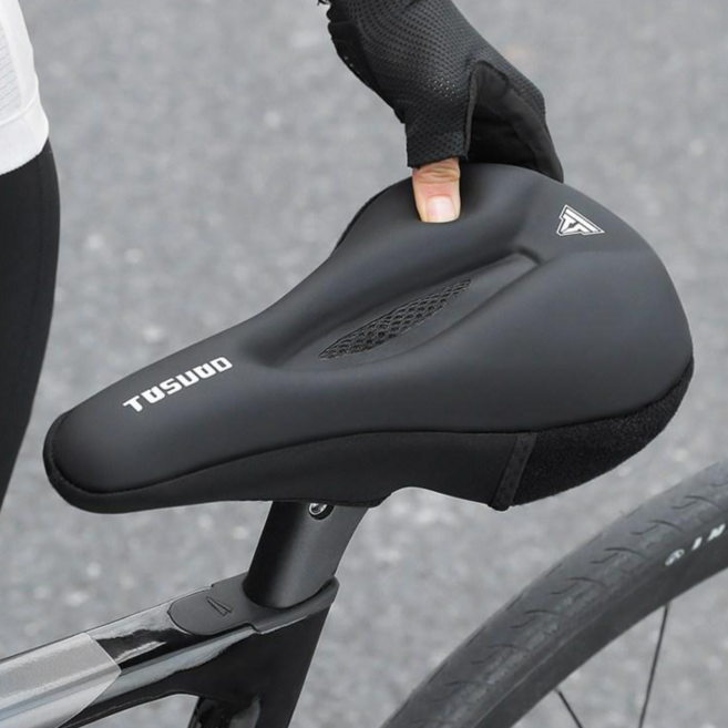 토스오드 충격흡수 실리콘 안장 커버 메모리폼 쿠션 안장커버, 블랙, 1개