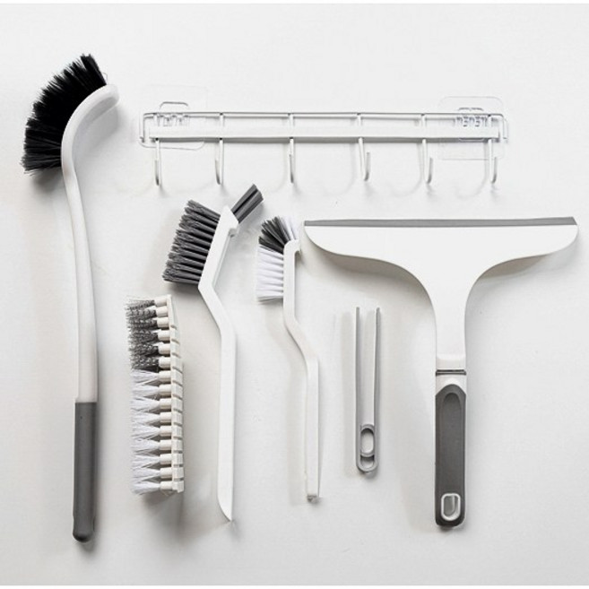 모던라움 욕실 화장실 청소솔 세트 7종 다용도 스퀴지 고리포함 청소 도구, 1세트, 화이트