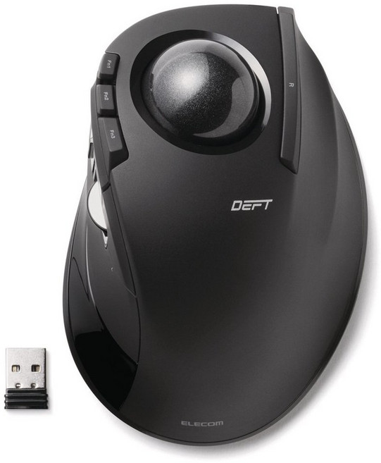 ELECOM 마우스 무선 (수신기 포함) 트랙볼 집게 손가락 8 버튼 블랙 M-DT2DRBK, 상세 설명 참조