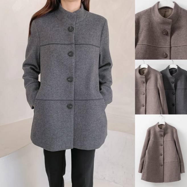 우아모 국산 울80% 반코트 중년여성 빅사이즈 엄마옷