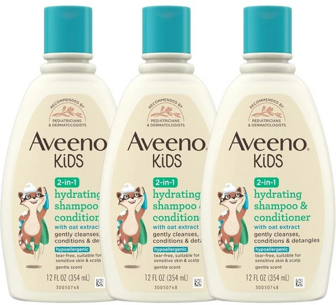 Aveeno Baby 아비노 키즈 2-in-1 샴푸 앤 컨디셔너 오트추출물, 3개, 355ml - 쿠팡