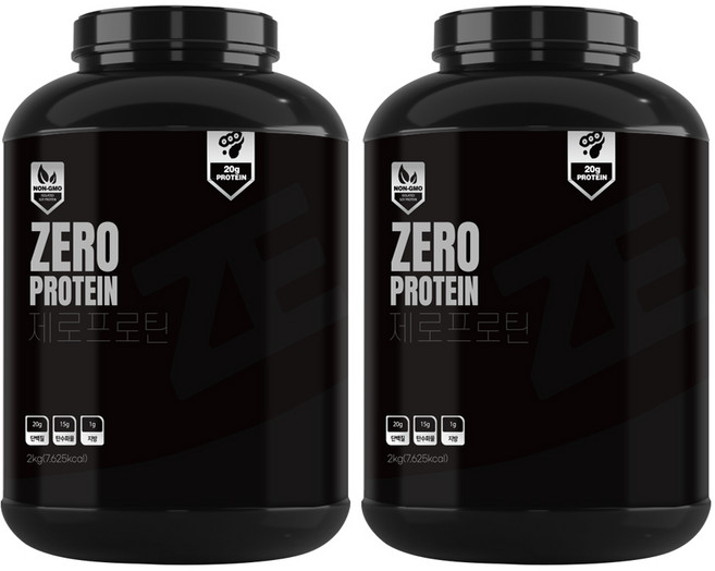 1+1 제로 프로틴 단백질 보충제 2kg x 2 초코 곡물맛, 2개