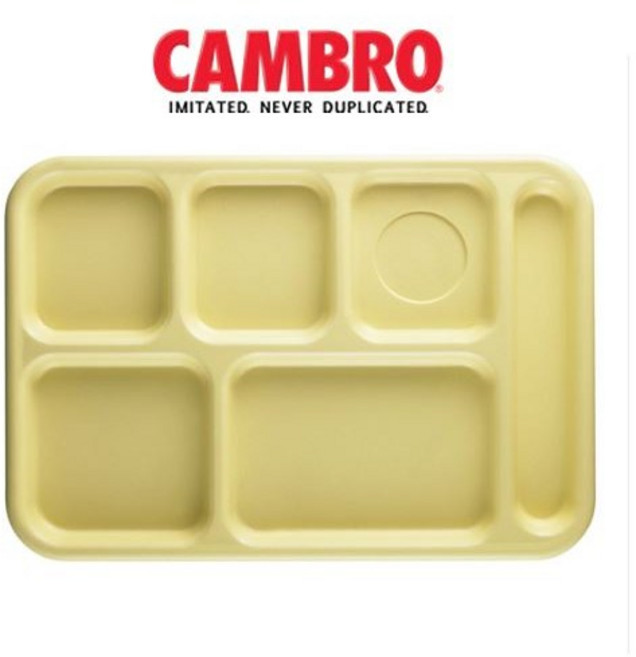 푸른망고 튼튼한 유아 어린이 가정 급식 식당 영어 유치원 키즈 아동 캠브로 6구 PC 소형 미니 식판 배식 식기 성인 어린이집 아기 학교 다이어트 양식 식판, 1개