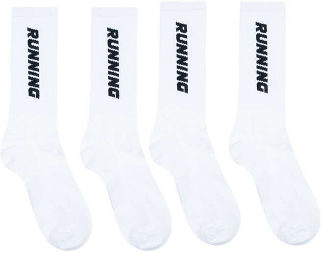 디망 여름 러닝 스포츠 장목 양말, 2개, 러닝화이트