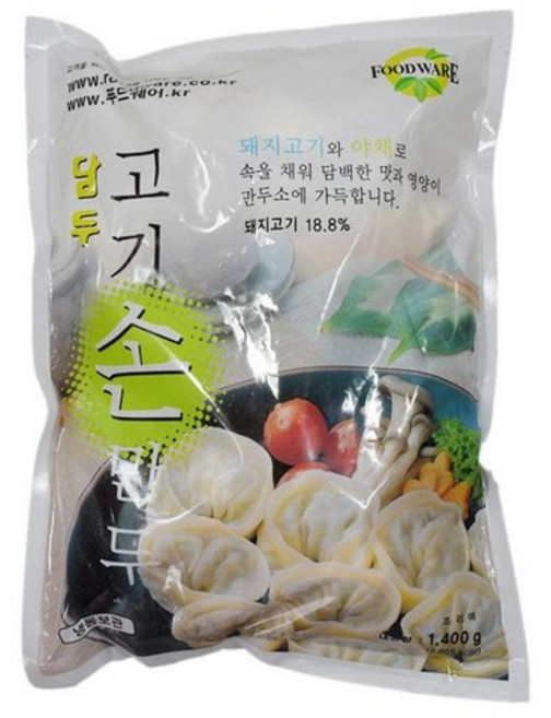 담두 고기손만두 1.4kg 간식 기타만두류 만두 가공식품 냉동식품, 1개