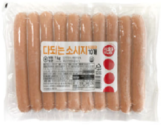 식자재왕 다되는 옥수수콘 스위트 소시지, 10개, 1kg