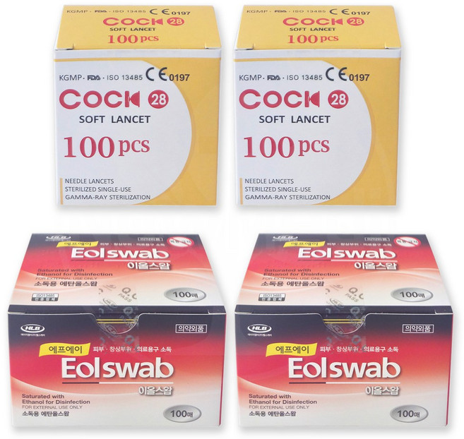 로슈 아큐첵 호환용 란셋 채혈침 200p+소독용 알콜솜 200p NOW, 200개입, 1세트