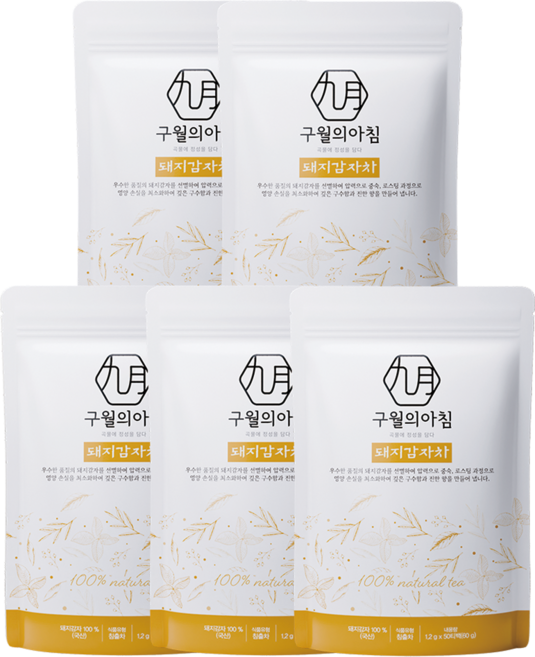 국산 쪄서볶은 돼지감자차 삼각티백, 5개, 50개입, 1.2g