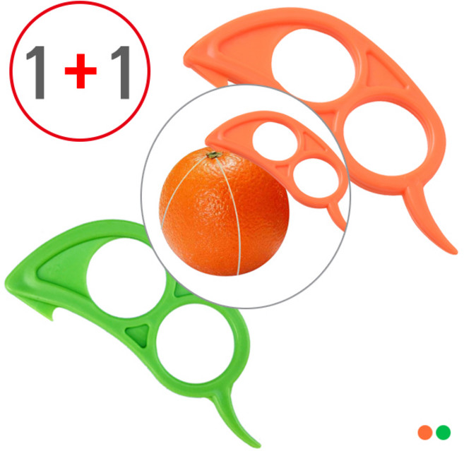 [2개 1세트 묶음] (오렌지까기 2호 벌크 1P+1P) 오렌지 껍질 칼 필러 채칼 과일 깍기 과도 오렌지칼 커팅기, 오렌지1P, 그린1P