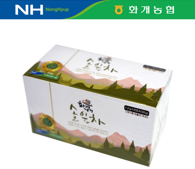 자연미가 화개농협 솔잎차 100티백 120g (1.2gx25티백x4박스), 100개, 1.2g